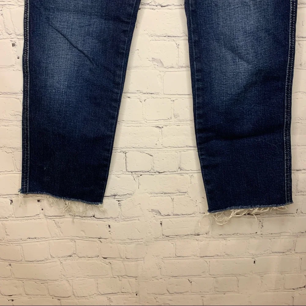 Free People Clean Girlfriend High Rise Cropped Jeans Dark Wash Size 24 - Picture 5 of 8